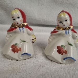 Vintage unmarked Red Riding Hood shakers